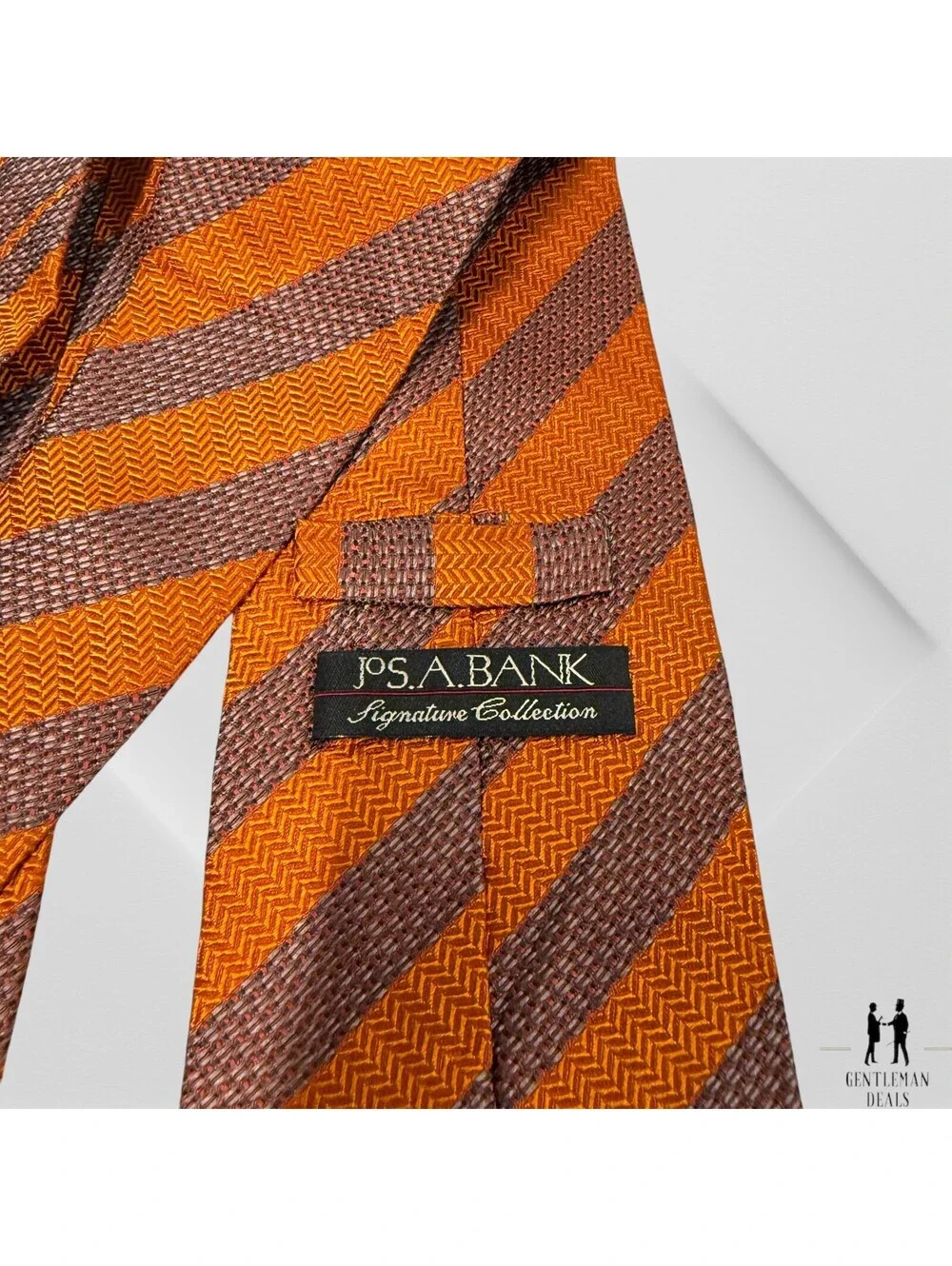 Jos. A. Bank Signature Men's 100%  Silk Necktie Striped Awning Knit Long 58x4